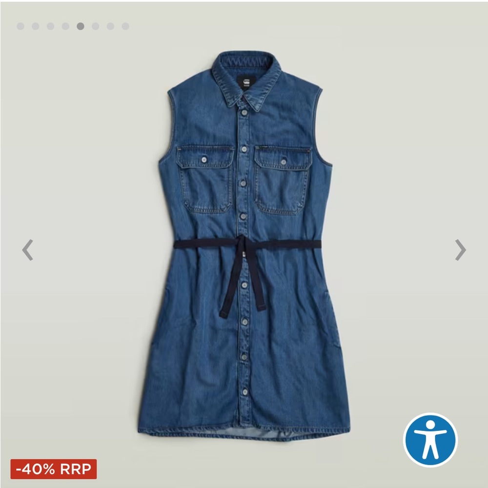 G-Star • Women’s Medium Blue Soft Cargo Dress XS NWT - Picture 7 of 7